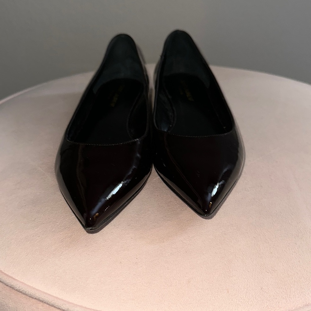 Saint Laurent flats, patent dark burgundy (size 38)